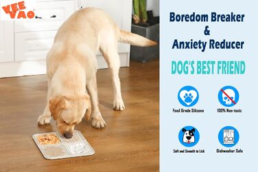 Килимок для собак великих порід VEEVAO, 30.5 x 25.4 см, силікон харчового класу, з присосками, для заспокоєння, від нудьги (XL, сірий)