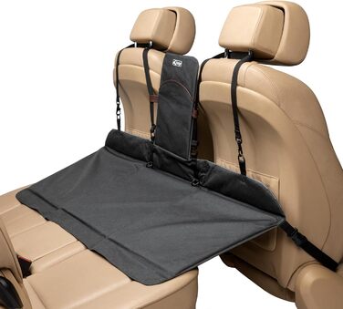 Kurgo міст для заднього сидіння автомобіля з поліестеру, чорний та пісочний. Збільшує простір для собак, водовідштовхувальний, двосторонній. Зменшена упаковка.