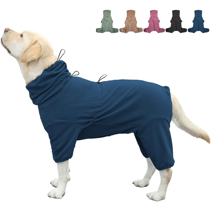 Піжама для собак великих та екстра-великих порід, еластична, для дорослих та середніх собак, комбінезон для домашнього улюбленця (5XL, Синій)