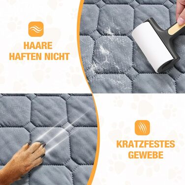 Водонепроникний килимок для собак Lekereise 157x208 см - 100% поглинання та захист від протікання, м'який, нековзний. Підходить для дивана, ліжка, авто. Легко прати. Для собак та котів (Сірий)