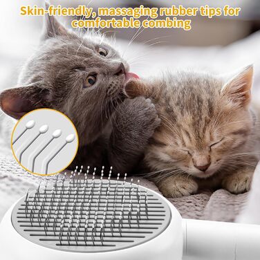 Електрична щітка для собак та котів 2-в-1 з точилкою для кігтів, сіра. Видаляє 90% відмерлої та розпушеної шерсті, підходить для середніх та довгошерстих тварин