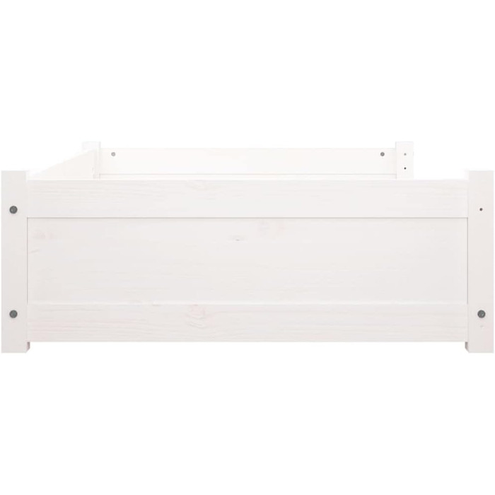 Ліжко для собак та котів біле з масиву сосни, велике (105,5x75,5x28 см)