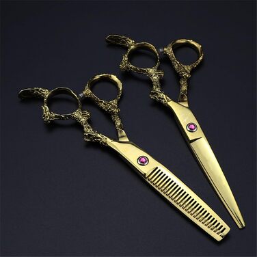 Набір професійних ножиць для грумінгу собак 6 дюймів: прямі та розріджуючі ножиці для догляду за шерстю