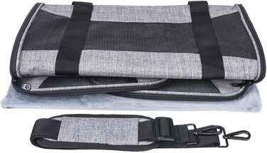 Транспортна сумка для собак та котів GUOCU, сіра, 44x28x28 см, складна, дихаюча