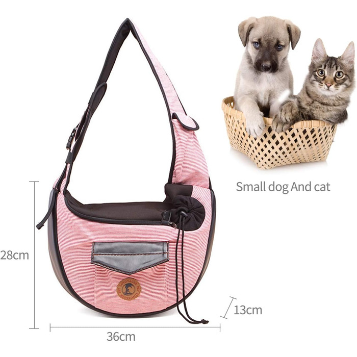 PETCUTE Сумка-переноска для собак та котів - маленька переноска для тварин для подорожей, прогулянок та активного відпочинку (Рожева)