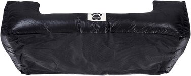 Крісло-ліжко для собак CLAMARO 'DeluxePet' чорного кольору 120x80 см з штучної шкіри, 2в1 з поворотним подушками, для великих собак, з боковинами з м'якою оббивкою, антиковзаюча підкладка, розмір Large