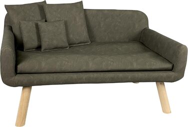Диван для собак Lycce Tilda з екошкіри, стиль Used Look, колір тауп, 103x58x50 см