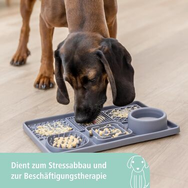 Кербл Пет Шлекматте XL сірий, 30x20 см - килимок для іграшок для собак та котів, знімає стрес, силікон