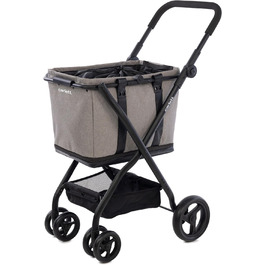 Carlett Cube S Glacier Grey: Складаний вагончик з сумкою, водонепроникний, з колесами 360°