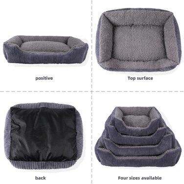 Ортопедичне ліжко для собак середнього розміру TWDEPART, сіре, 89 x 63 см, знімний чохол, антиковзаюче