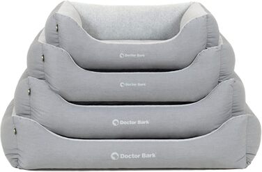Ліжко для собак Doctor Bark Kleine Hunde - Корзина для собак, м'яка та пухнаста - Миється, зносостійка, затишна - Зроблено в Німеччині GreenLabel (S - 74x55 см, світло-сірий)