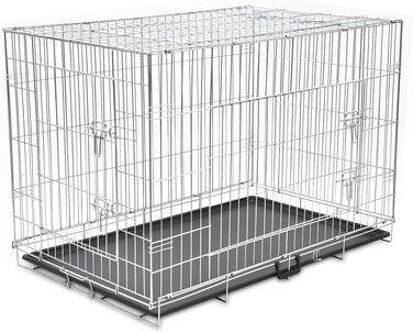 Складаний металевий вольєр для собак vidaXL XXL, транспортна клітка 121x74x83 см