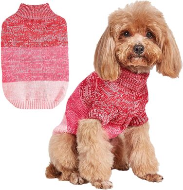 Теплий зимовий пуловер для собак Jecikelon, рожевий, розмір S/M, для маленьких собак та цуценят