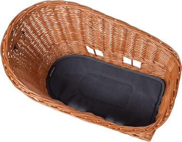 Кошик для собак Basil Pasja MIK L, 38 л, задня частина, ручної роботи з лози, знімний, з адаптерною платформою MIK, знімний, з килимком, для велосипедних подорожей з собакою