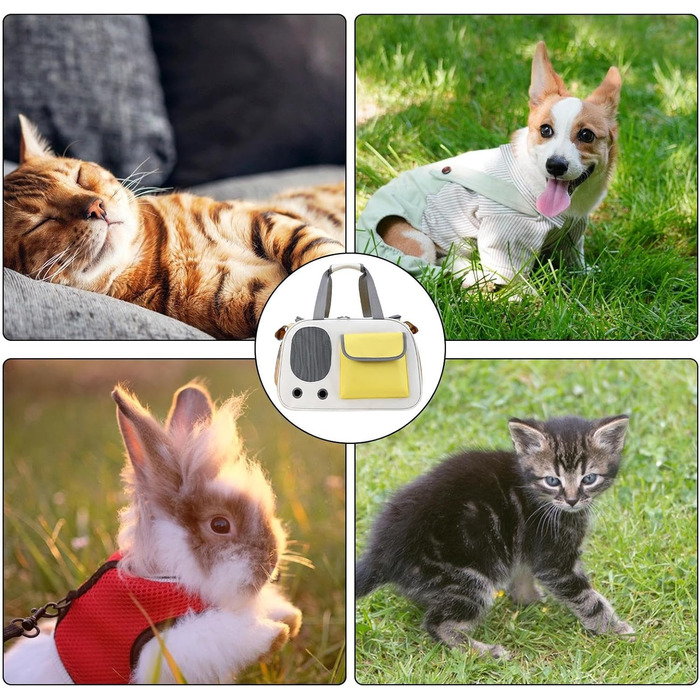 Портативна переноска для тварин - складана сумка для котів та маленьких собак, легка переносна сумка | Міцна переноска для домашніх тварин з вентиляційною сіткою для безпечних подорожей з цуценятами або в дорозі, зелений (жовтий) колір