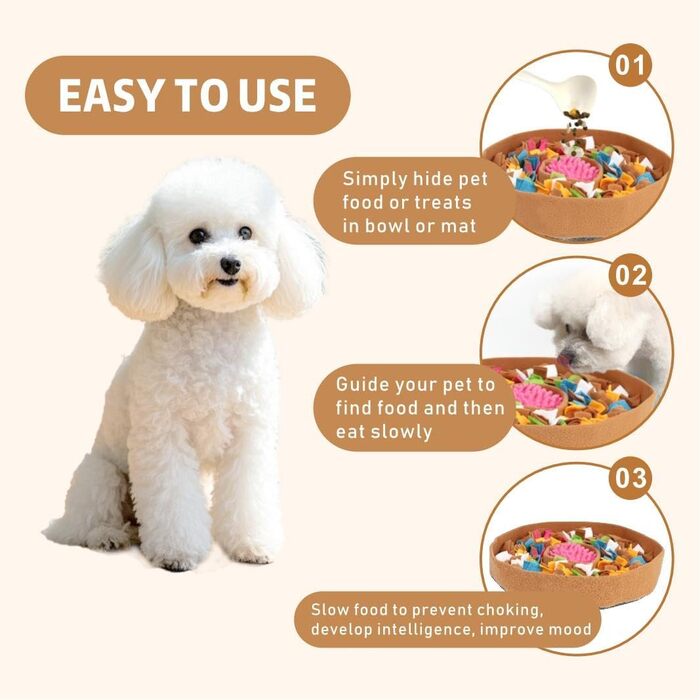 RGBRGB Преміум килимок для повільного годування собак – інтерактивна годівниця, стимуляція розуму та зменшення тривоги (38,1 x 5,1 см) (Коричневий)