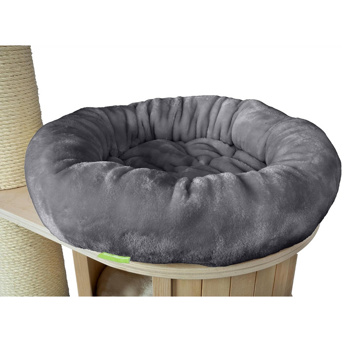 Крісло-лежанка для котів Kratzbaumland Klettbettchen, сумісне з Natural Paradise та Woody, замінна частина (преміум-плюш), сіре, 47 см