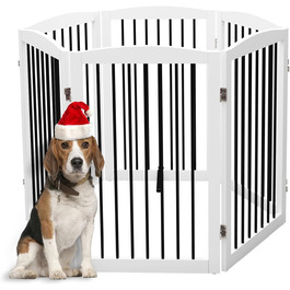 Гілка для собак HOLTICO без свердління, металево-дерев'яна, розкладна, біла, 3 панелі