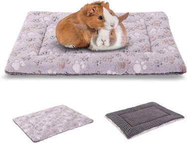 Ортопедичний лежак для собак BVAGSS, миючий килимок, м'яка підстилка для собак, двосторонній, теплий лежак для собак маленьких, середніх та великих порід (76x50x4cm, 54x33x4cm, сірий лапка)