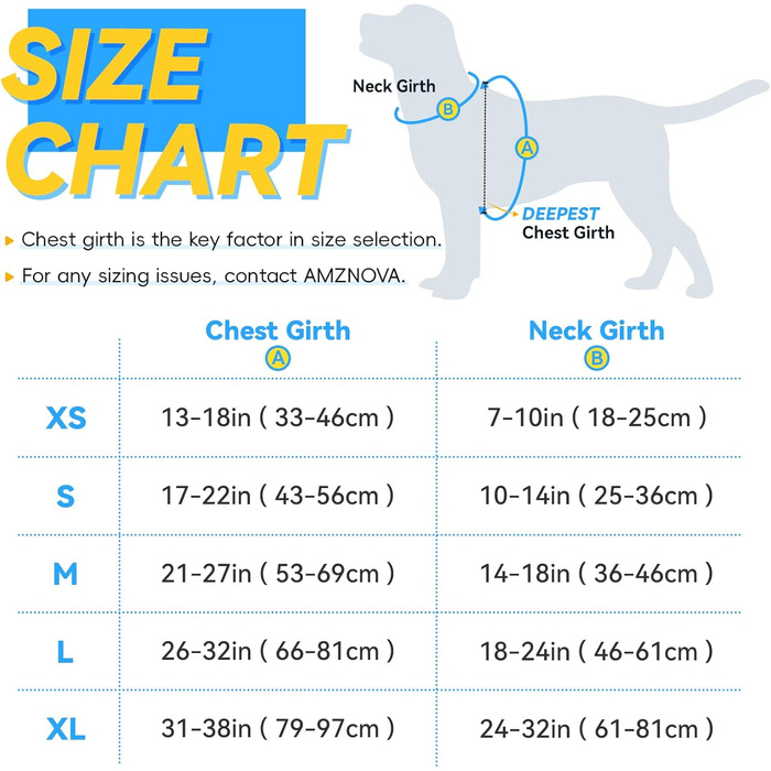 Світловідбиваюча рятувальна жилетка для собак AMZNOVA Rip Stop, XL, блакитна (обхват грудей 53-69 см)