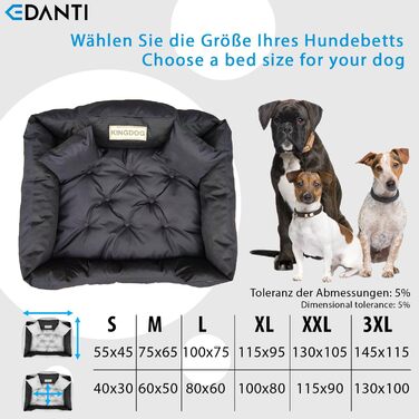 Персоналізоване ліжко-подушка для собак та котів з іменем. Розміри L-XL (100x75 см), чорний колір. Підходить для великих, середніх та маленьких собак.