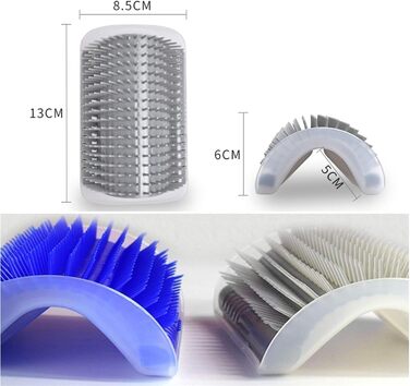 Щітка для котів 2 шт. - масажер для грумінгу, для довгошерстих та короткошерстих котів та собак, блакитний та сірий