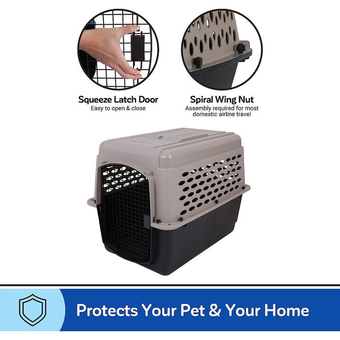 Переноска для собак Beeztees Varikennel №3, 81x57x60 см, бежево-чорна