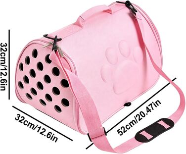 Транспортувальна сумка для кота з плечовим ремінцем - переноска для кошенят, для подорожей, прогулянок, ветеринара (Рожева, L)