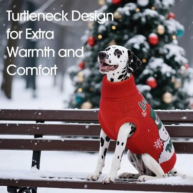 Світшот для собак IECOii з коміром-мотоциклом, флісовий пуловер, святковий пуловер на Різдво, в'язаний пуловер для собак на Хелловін, м'який пуловер для собак, зелений, червоний (XL)