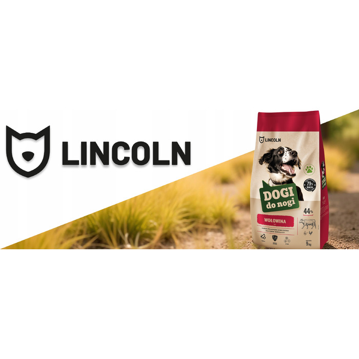 Сухий гіпоалергенний корм для великих собак Lincoln з яловичиною, 9 кг