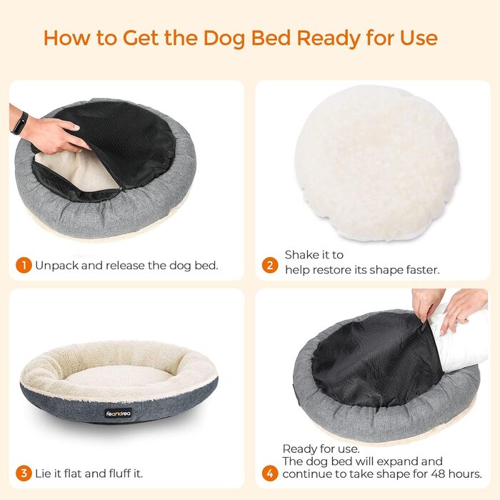 Кругла лежанка для собак та котів Feandrea, Ø 55 см, сіра