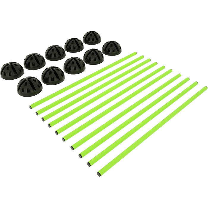 Набір пружинних стрибкових стержнів YRHome для фітнесу та координації - 15 шт., 100 см, з підставками та кліпсами