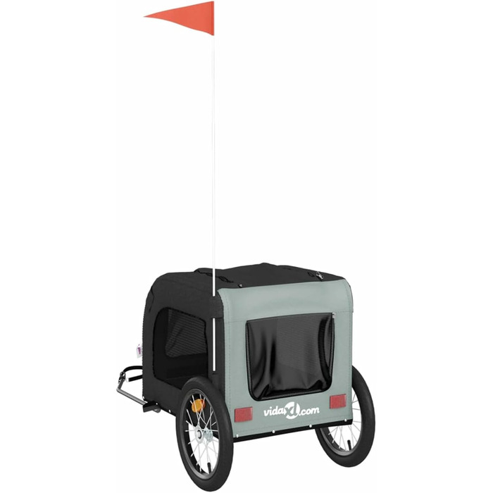 Причіп для велосипеда Gecheer для собак, чорний, з оксфордської тканини та сталі, вантажопідйомний, транспортний (125 x 64 x 66 см)