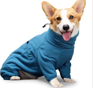 Теплий зимовий комбінезон для собак - флісова куртка-комбінезон для маленьких та середніх собак, колір зелений, розмір XXS