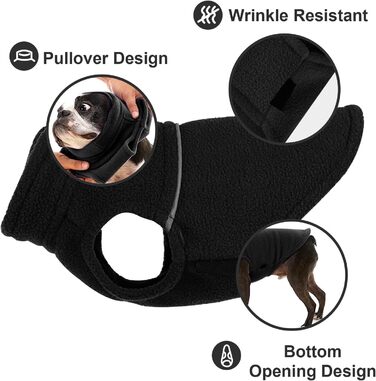Тепла флісова жилетка для собак, чорна, розмір XXS - ідеально для маленьких цуценят та собак