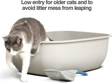 PetFusion BetterBox Велика котяча туалетна коробка, 2 шт. Міцний ABS-пластик, антипригарне покриття для гігієни та легкої очистки
