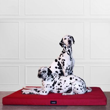 Ортопедичний лежак для собак Tierlando Alice з міцного поліестеру 600D, з віскоеластичною вставкою та неслизьким дном. Розмір: 120x90 см, колір: темно-червоний