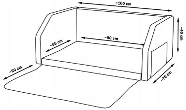Автомобільний килимок з пінопласту XL Velinda, чорний, 40 см x 100 см