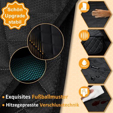 Захист для автосидіння для собак Angooni - водовідштовхувальний, антиковзаючий, стійкий до подряпин (135x120 см) - універсальний захист для заднього сидіння (135 см з ISOFIX)