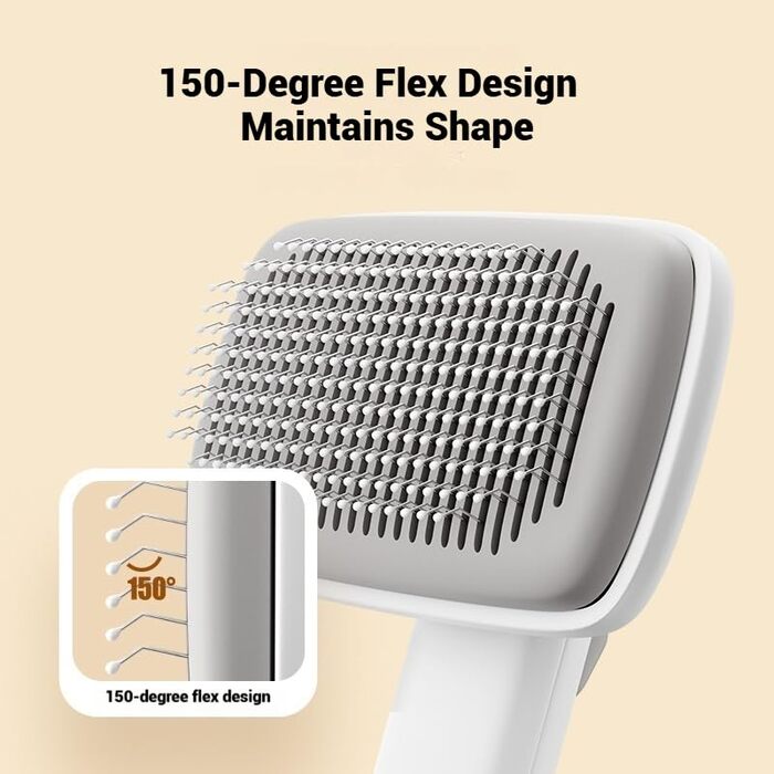 Самоочисна щітка для котів та собак Преміум-якість, для видалення відмерлої шерсті, м'який кардкомб для собак та котів з довгою та короткою шерстю, ергономічна ручка, легка у використанні