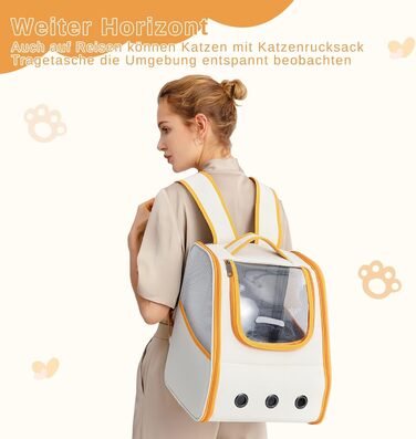 Рюкзак для кота/собаки Dogat, складаний, для перевезення тварин, помаранчевий+білий