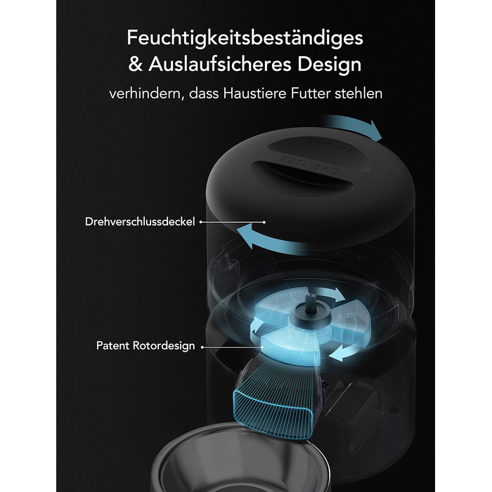 Автомат годування котів PETLIBRO для вологого корму з мискою з нержавіючої сталі, з напівпровідниковим охолодженням, Wi-Fi управління через додаток, 3 дні свіжості, годівниця для вологого корму (темно-сірий)