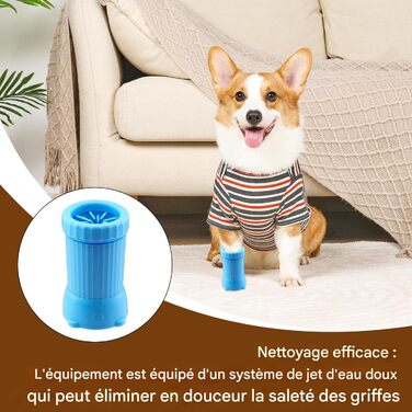 Автоматичний мийник лап для собак | USB-пристрій для миття лап тварин – контейнер для чищення лап для собак середніх та великих порід, блакитний