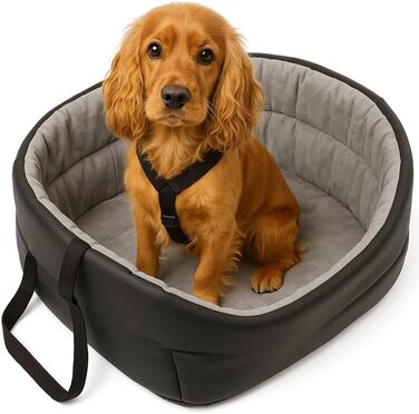 Автомобільний лежак для собак, універсальний, чорний, штучна шкіра (1 шт.)