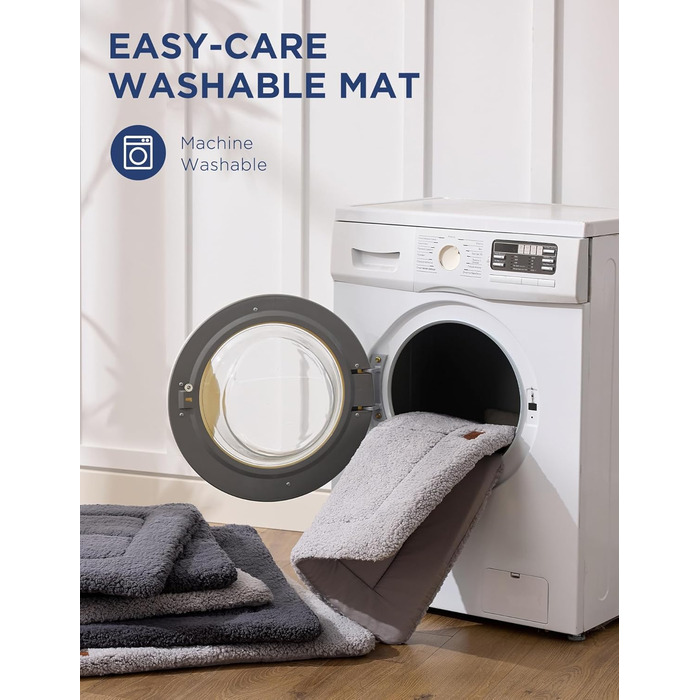 Килимок для собак Joydeco 74x53 см - двосторонній, з флісу, для переносок та кліток. Підходить для середніх та маленьких собак. Темно-сірий колір