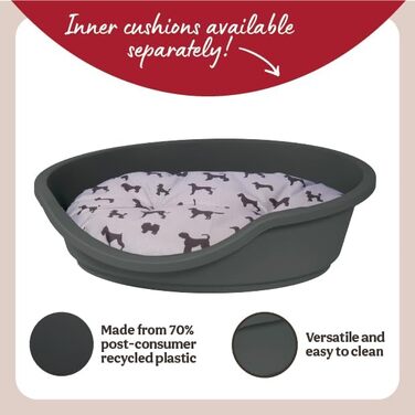 Килимок для домашніх тварин Rosewood Eco Line з переробленого пластику, сірий графіт, великий (95 см) – міцний, пральний