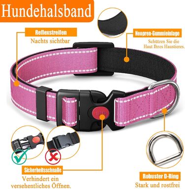 Набір шлейка для собак LOBEVE з повідком та нашийником | З авторемнем, складними мисками та диспенсером для відходів | Для собак маленьких та великих порід | Ідеально для прогулянок, тренувань та подорожей, рожевий