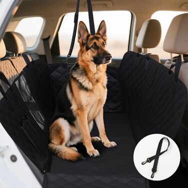 Захист для заднього сидіння автомобіля для собак, водовідштовхувальний, неслизький, з боковинами та оглядовим вікном, 137 x 147 см