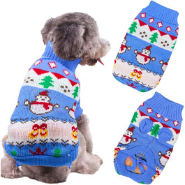 Теплий зимовий светр для собак, блакитний, розмір L | Зимовий одяг для тварин