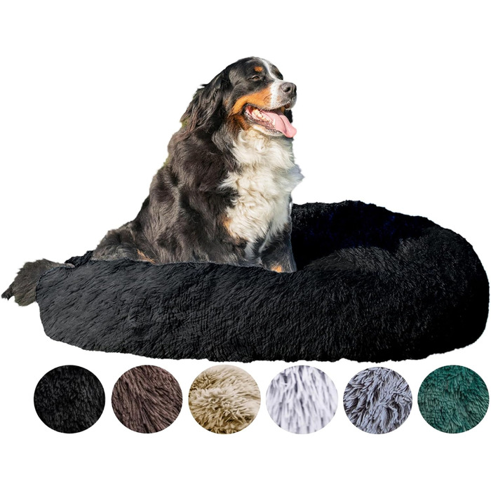 Кругле лежанка для собак та котів, чорний, 120 см, ручної роботи, з м'якою підкладкою, легко миється